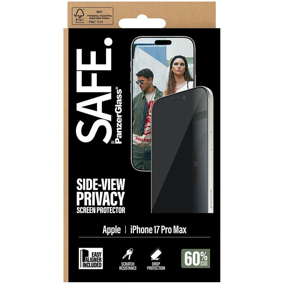 Folie Sticla Privacy PanzerGlass Safe pentru iPhone 17 Pro Max SA90275 Negru
