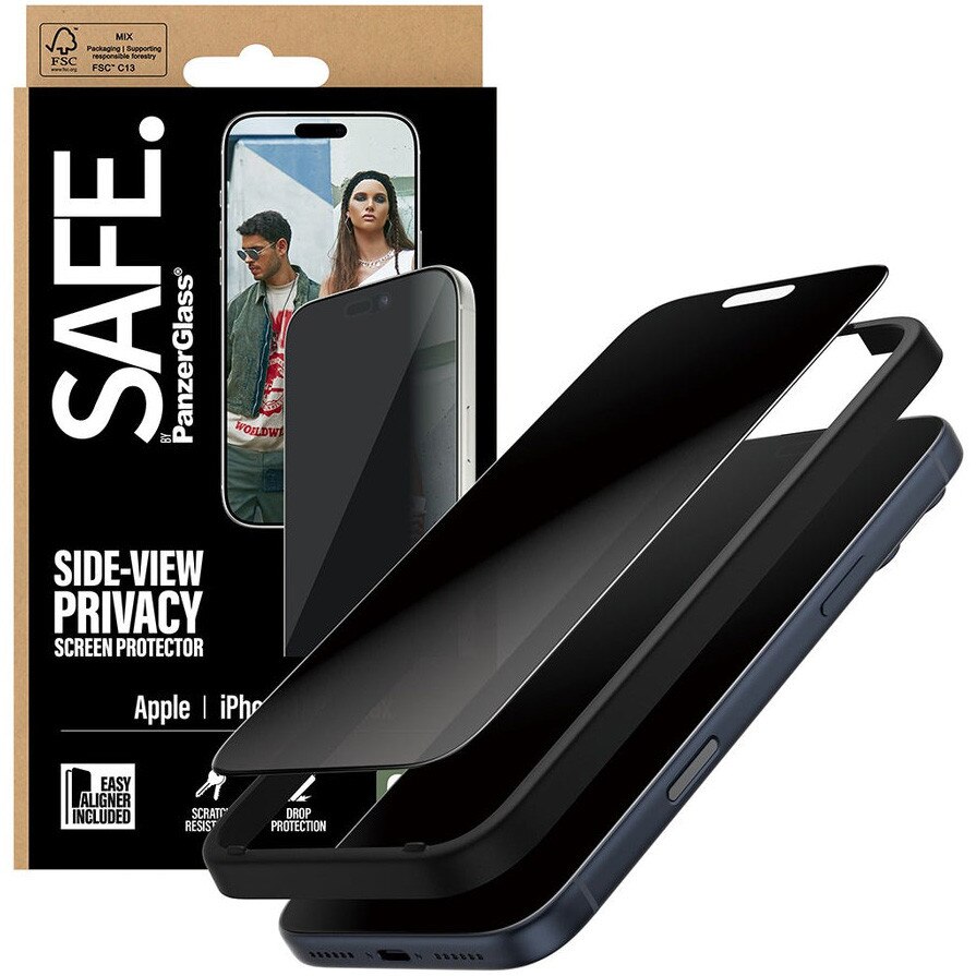 Folie Sticla Privacy PanzerGlass Safe pentru iPhone 17 Pro Max SA90275 Negru