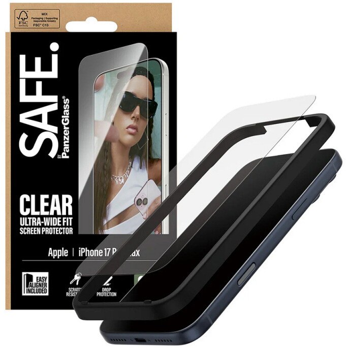 Folie Sticla PanzerGlass Safe pentru iPhone 17 Pro Max SA25701 Transparent
