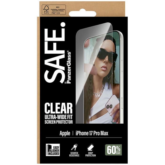 Folie Sticla PanzerGlass Safe pentru iPhone 17 Pro Max SA25701 Transparent