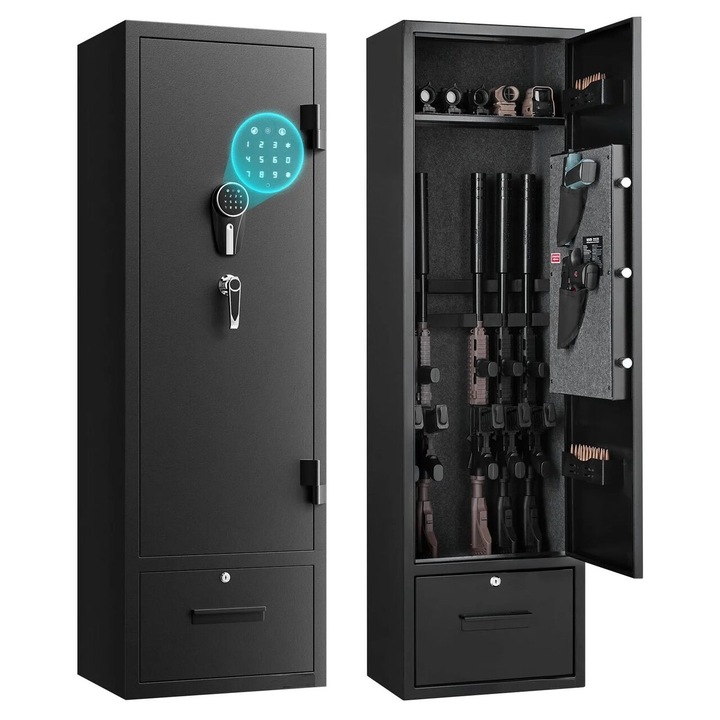 Dulap arme cu cifru, OMS, capacitate 4 arme, alarmă, 280x405x1400 mm