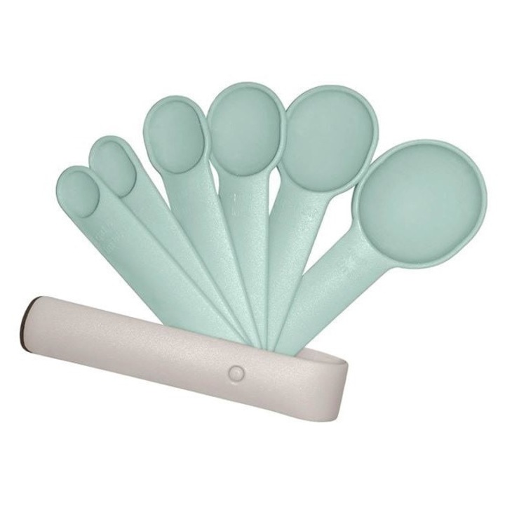 Set 6 linguri de măsurat din plastic, Turcoaz Mat, BREZIUM