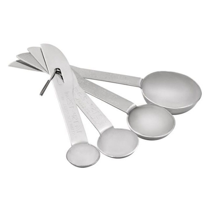 Set 4 linguri de măsurat din oțel inoxidabil, argintiu, 1.25ml-15ml