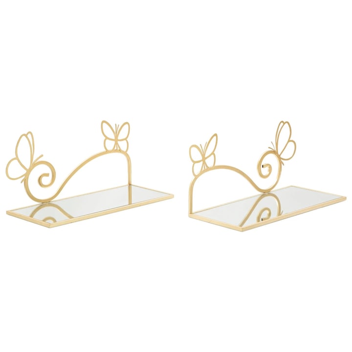 Furnlux Butterfly fali polc, arany fém, 42x21x18cm