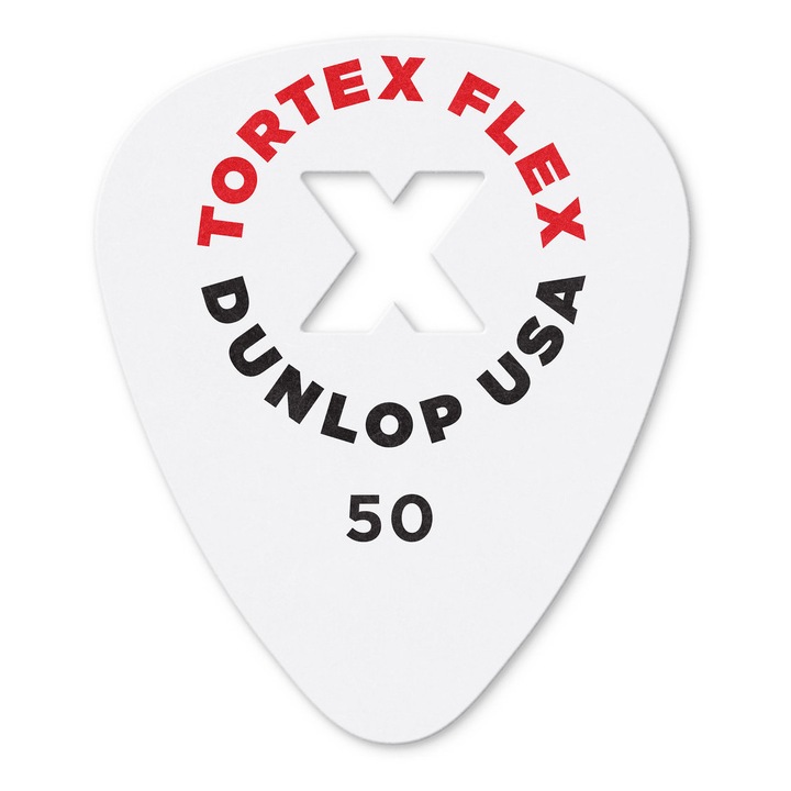 Pena chitara Dunlop 428XR, Alb, set de 50 bucati, material Tortex