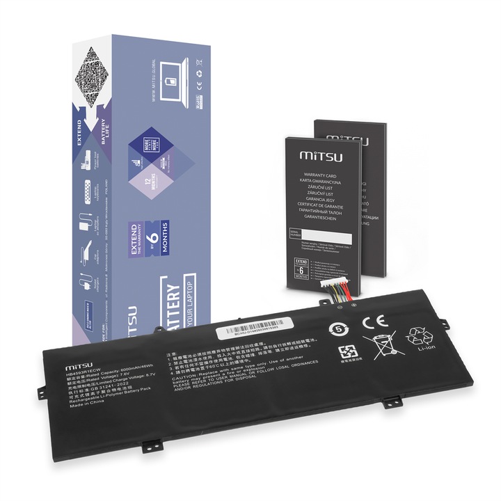 MITSU HB4593R1ECW laptop akkumulátor, Tianneng, Huawei Matebook D14 X Pro MagicBook kompatibilis