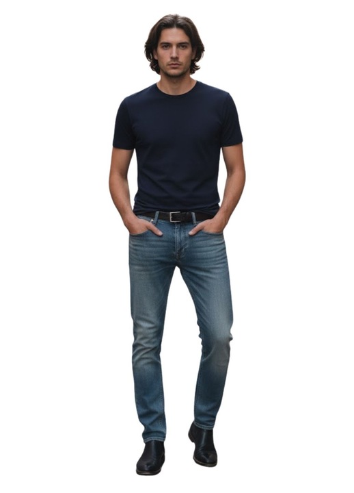 Szabalyos fazonu, koptatott megjelenesu farmer, Kék, W28-L34