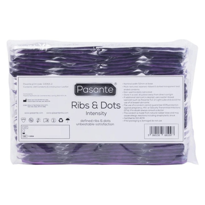 Prezervative, Pasante, Ribs&Dots, Latex, 72 buc