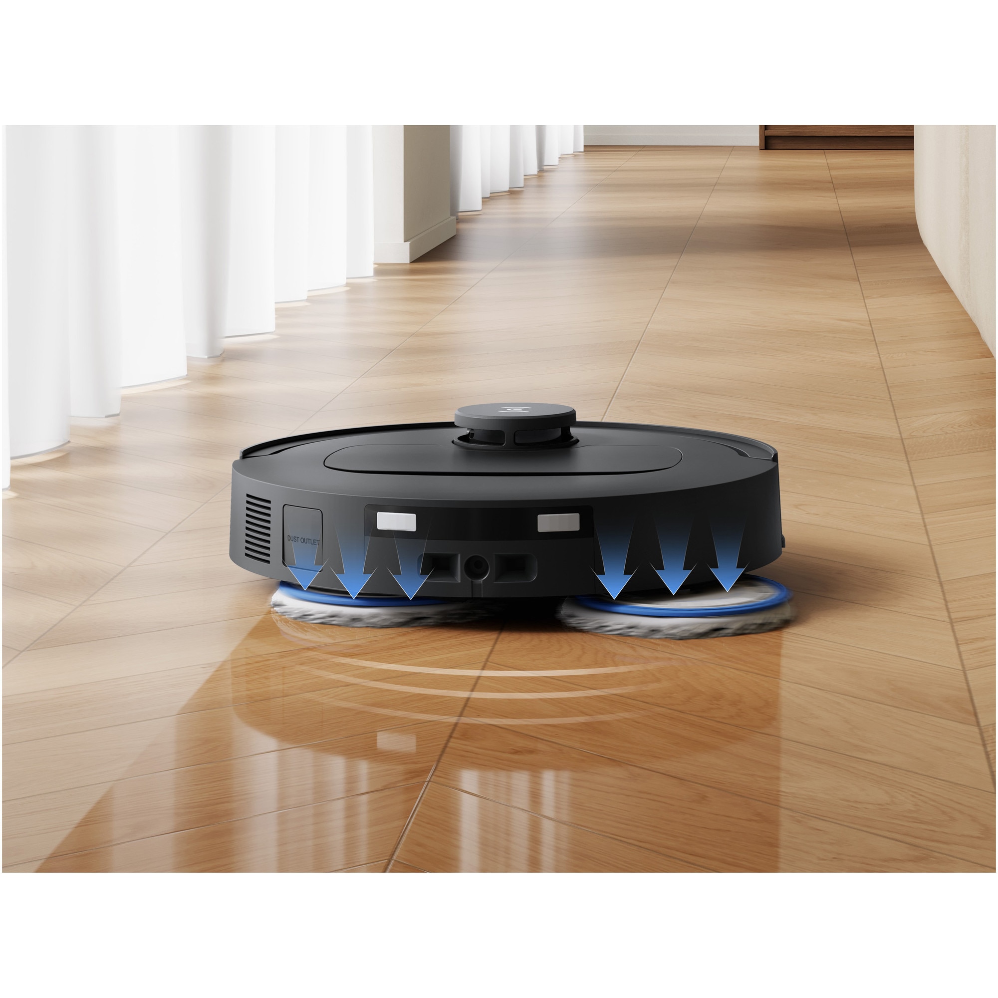 Aspirator robot DEEBOT T30C Gen2 Ecovacs, 25000Pa, OZMO Turbo , baterie Li-Ion 5200mAh, Negru