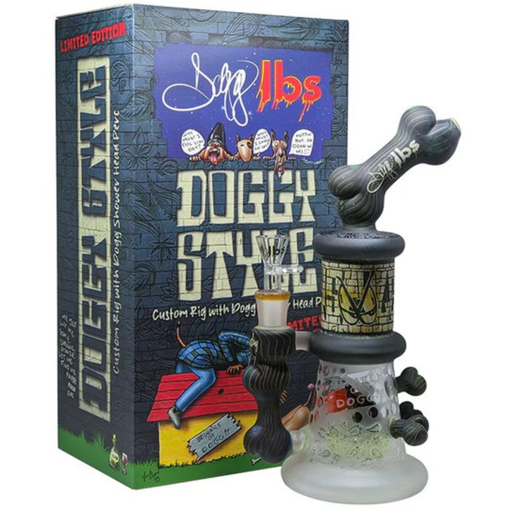 Bong Pipa cu apa Dogg lbs Doggystyle Rig Dogg lbs SWED cu percolator Shower Head Dogg -catelus in vasul cu apa, sticla borosilicata premium - Editie limitata