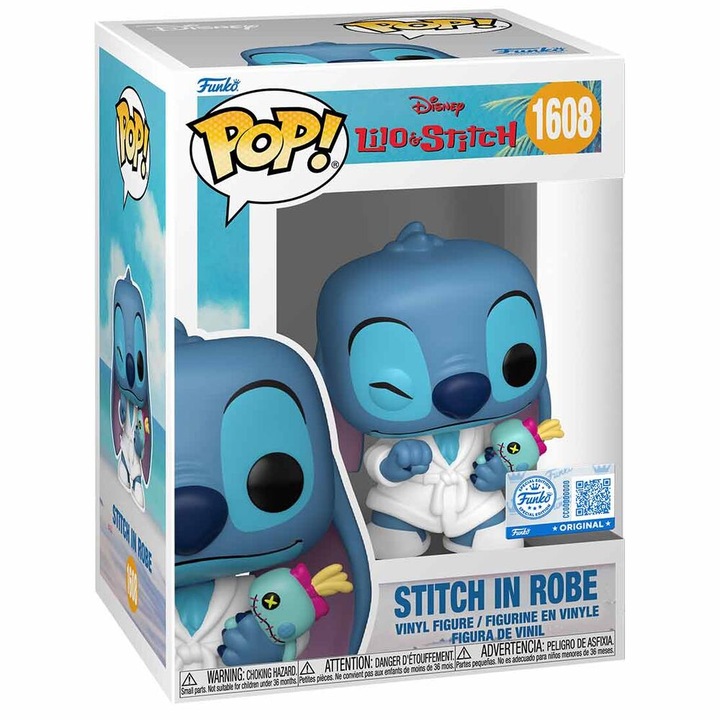 Фигурка Funko POP Lilo & Stitch 1608 Stitch in Roba, многоцветен, 16x11x9см