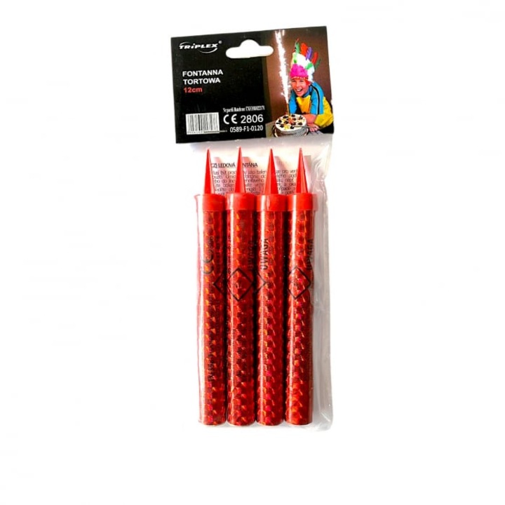Artificii Tort Rosii 12 cm / 4 buc