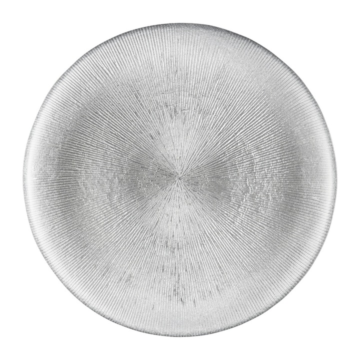 Platou / suport prajituri AMBITION Serve, 27cm, sticla, argintiu