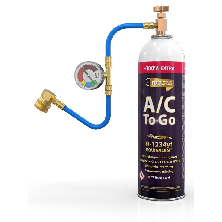 Akli klímaberendezés utántöltő készlet, R1234yf, 350g, töltőtömlővel, nem mérgező