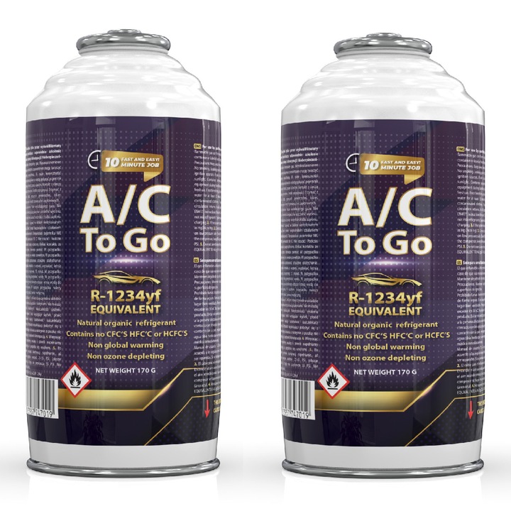 2 x A/C R1234yf töltőgáz készlet, Akli, szintetikus kenőanyag, 0,17 liter