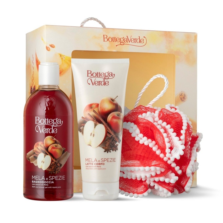 Női ajándékszett, Bottega Verde, alma és fahéj kivonatos tusfürdő, 300ml