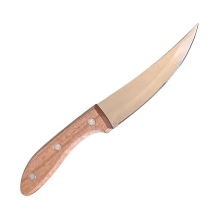 Cutit pentru curatat fructe, Uzual, otel inoxidabil, maner lemn, 11cm