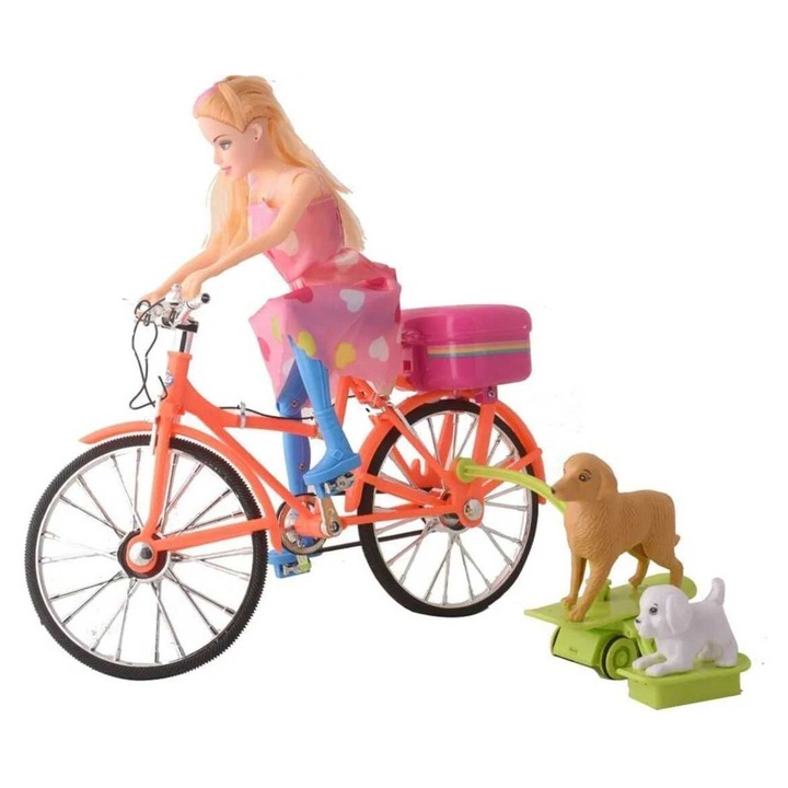 Păpușă ciclistă cu baterii