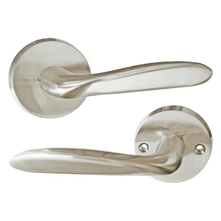 Maner cu rozeta rotunda pentru usa metalica interior, BestImp, dreapta
