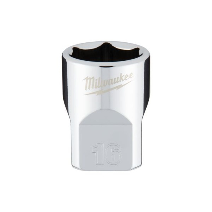 Cheie tubulară Milwaukee 3/8" (10 mm), 16 mm, lungime 28 mm, crom