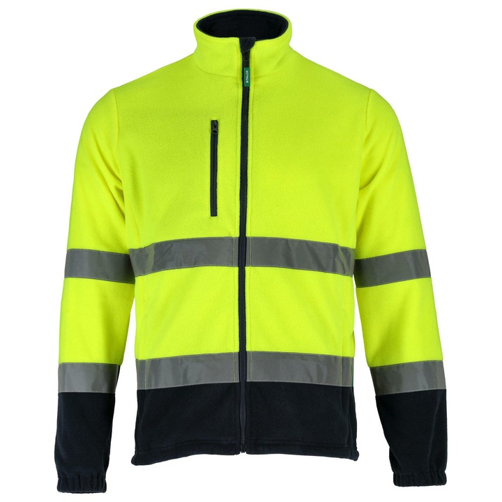 Bluza de lucru, Stalco, galben, M, 280 g/m2, cu 2 buzunare, benzi reflectorizante