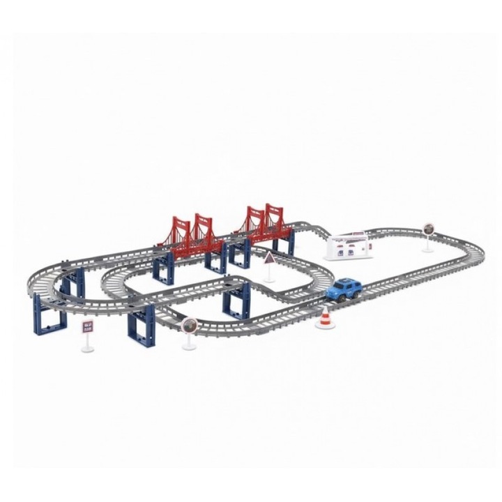 Set circuit cu masina electrica offroad, sunete si lumini