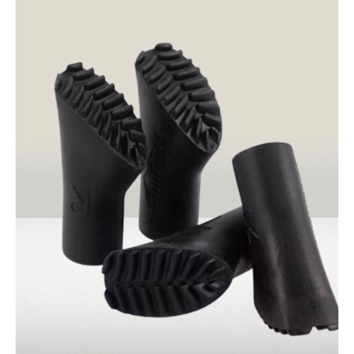 Set 4 Capete de Cauciuc pentru Bete de Trekking Adventuridge Premium, Negru