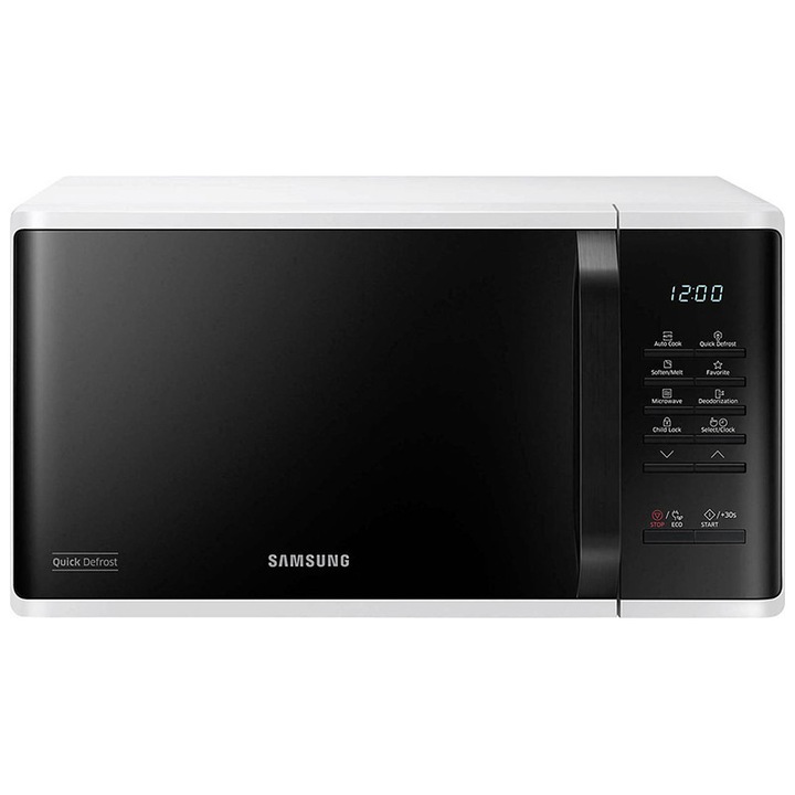 Cuptor cu microunde Samsung 800W 23L, ceramic interior, dezghetare rapidă, alb