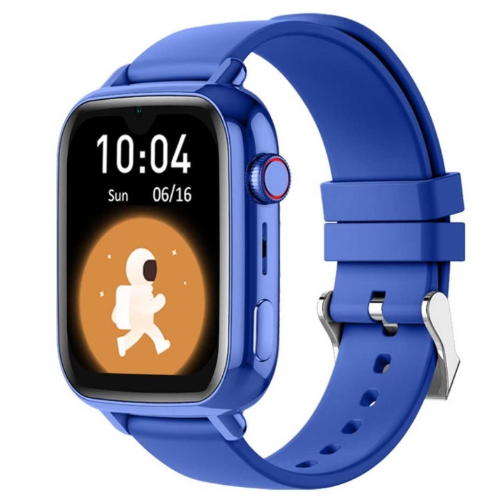 Smartwatch copii LUMAUDiO® Zulu, Cartela SIM 4G, Localizare GPS, Negru ALBASTRU