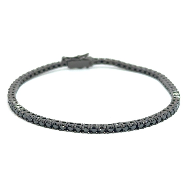 Bratara dama Black, argint rodiat + zirconia