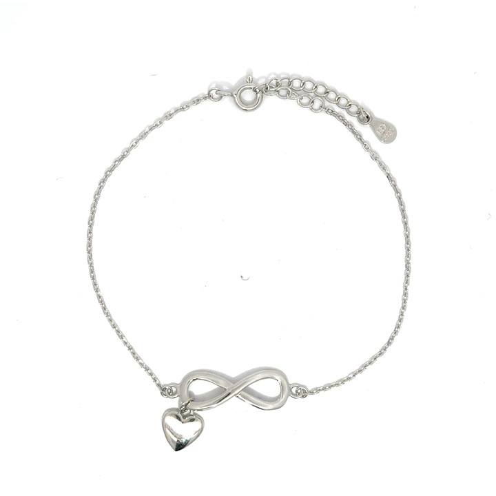 Bratara dama Infinit cu Inima, argint