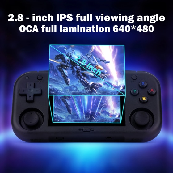 Consola Ampown Mini Zero 28, Android, Touchscreen, 2.8 inch IPS LCD, 64GB, Jocuri incluse, Negru
