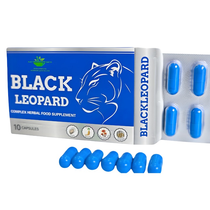 Stimulent sexual Natmed Black Leopard, natural, 20 capsule, pentru potenta, rezistenta sporită