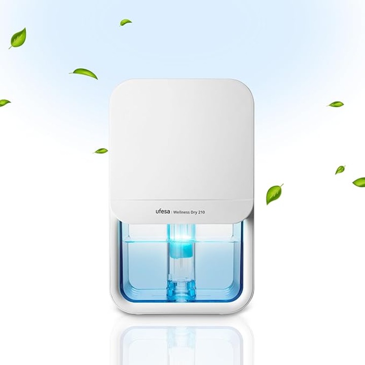 Dezumidificator Ufesa Wellness Dry 210, alb, 800 ml, 210 ml/zi, ultra-silent 35 dB, pentru suprafete de pana la 20 m²