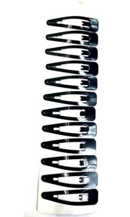 Almaha 12 db-os fényes fekete csattos hajcsat készlet