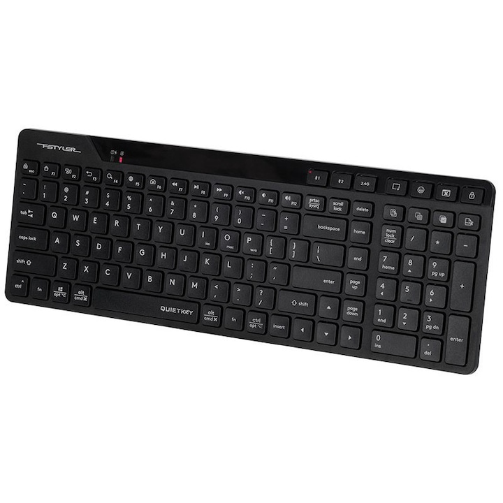 Tastatura PowerTech PT-1069, multimedia, EN/GR, negru, 43.5x14x2.3cm
