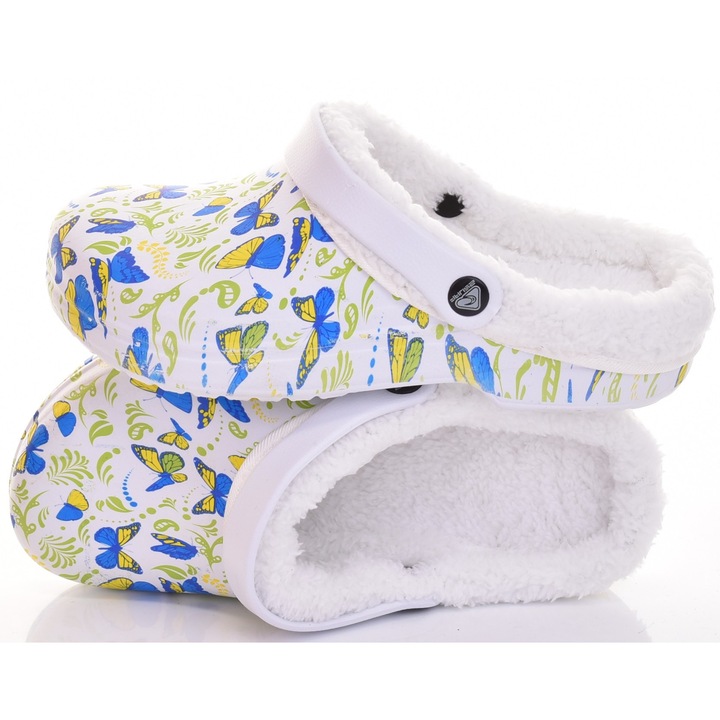 Papuci dama Martinus, spuma EVA, usori, captusiti, alb