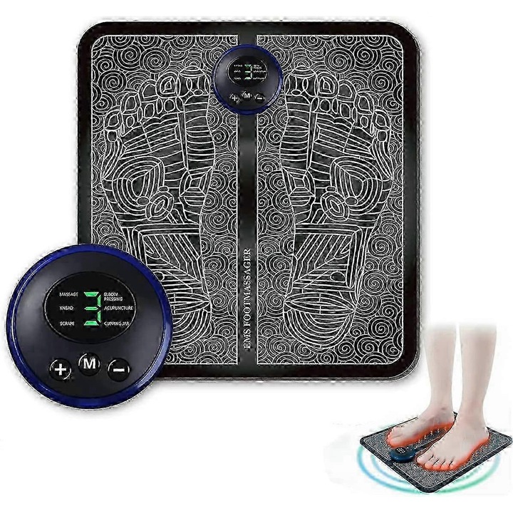 EMS technológiás lábmasszírozó készülék, elektromos relaxációs szőnyeg, izomstimuláció, javított keringés, görcsök és talpfájdalmak ellen – Fabrilux®