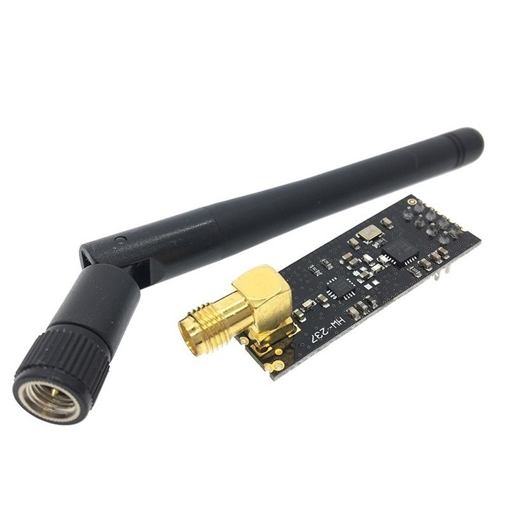 Modul wireless 2.4GHz cu antena, transceiver SPI pentru comunicatii fara fir