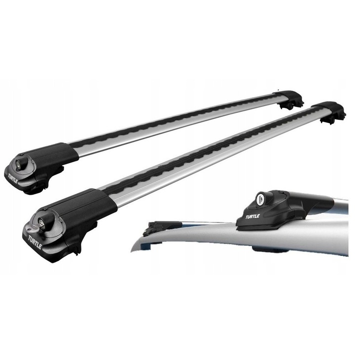 Стойка с монтаж на релси Turtle Air-1, алуминиева, аеродинамична, сребриста, 135x135см