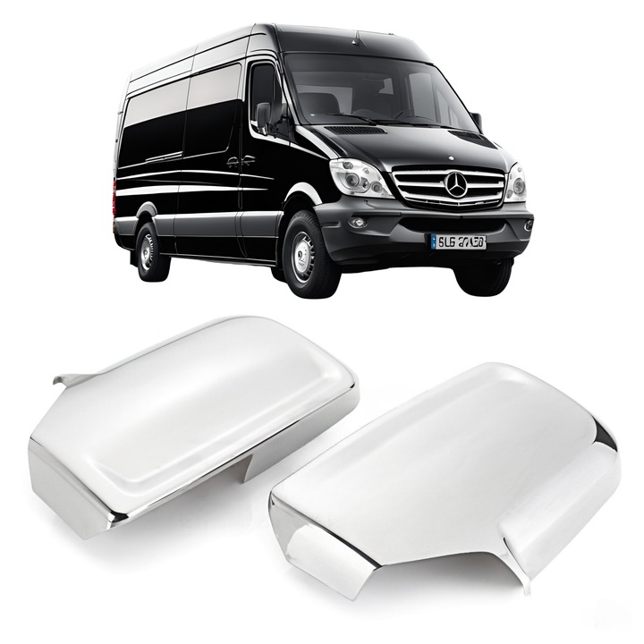 Capace pentru oglinzi, 5K Parts, cromate, ABS, dedicate Mercedes-Benz Sprinter W906, 2006-2018