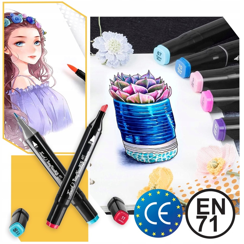 Set 204 Markere Duble, Lewer®️, Pentru Copii si Adulti, Carioci