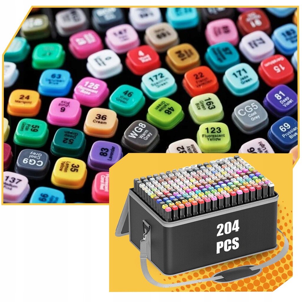 Set 204 Markere Duble, Lewer®️, Pentru Copii si Adulti, Carioci