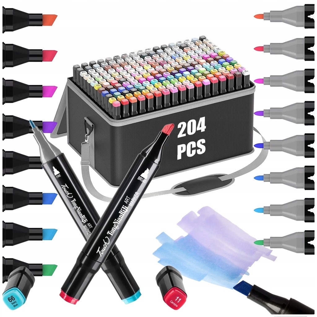 Set 204 Markere Duble, Lewer®️, Pentru Copii si Adulti, Carioci