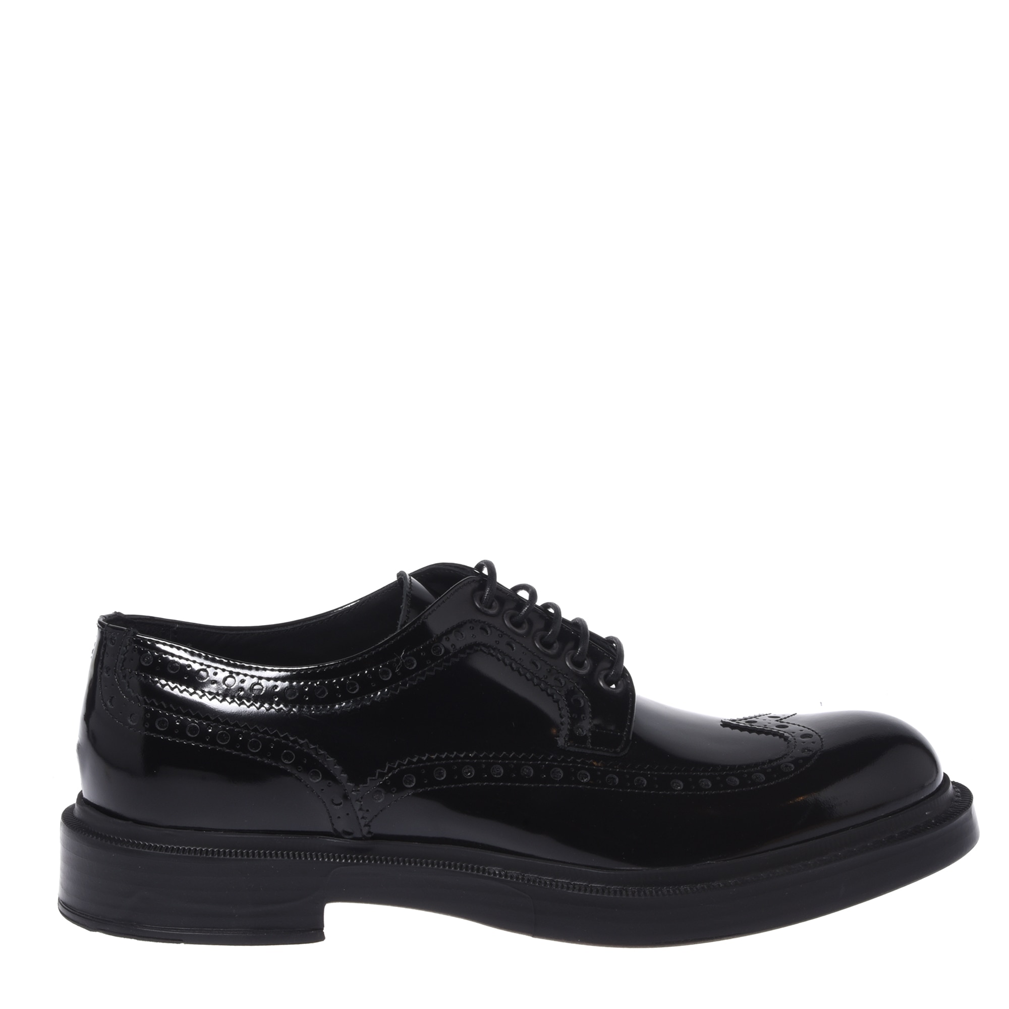 Baldinini, Pantofi derby din piele lacuita, Negru, 44