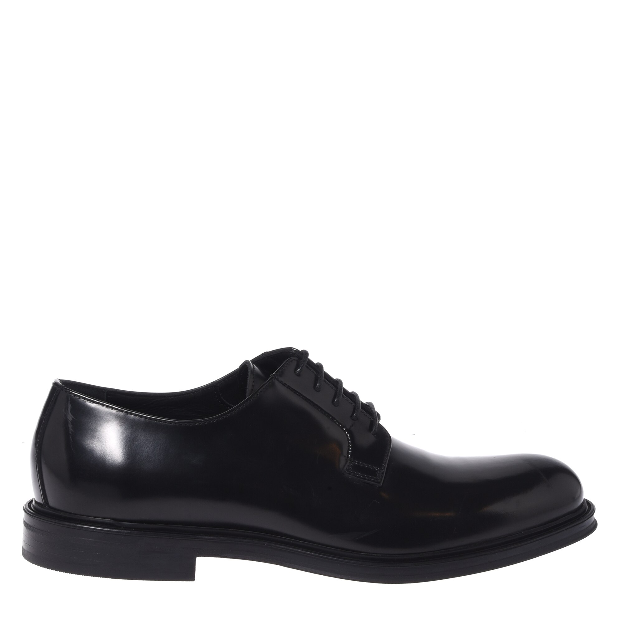Baldinini, Pantofi oxford din piele cu sireturi si model uni, Negru, 46