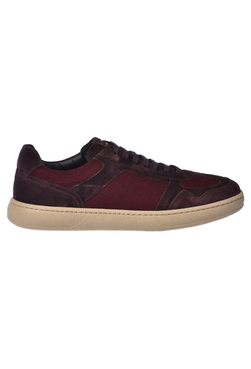 Baldinini, Pantofi sport low-cut cu garnituri din piele intoarsa, Visiniu