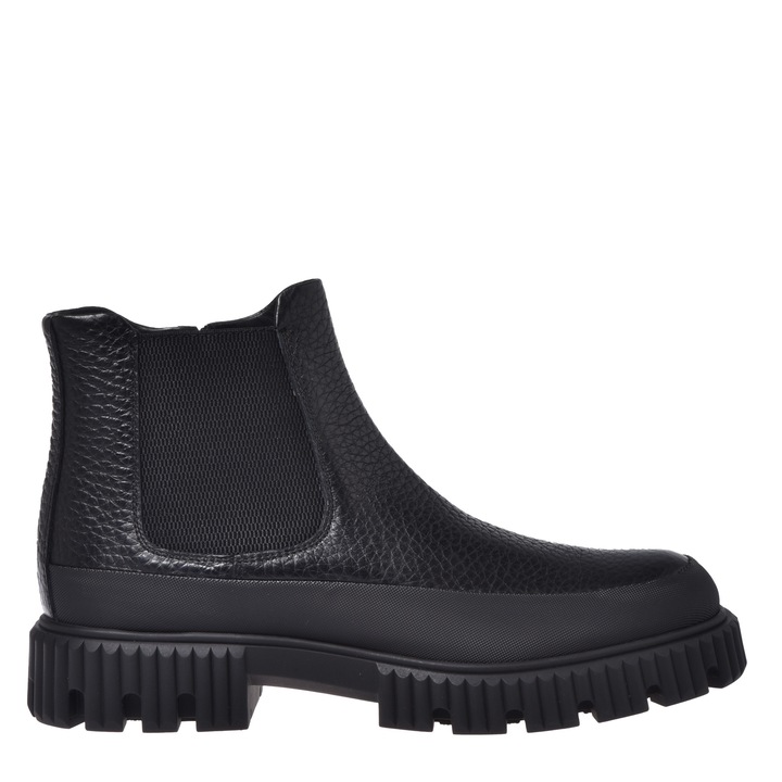 Baldinini, Ghete Chelsea din piele cu fermoar, Negru