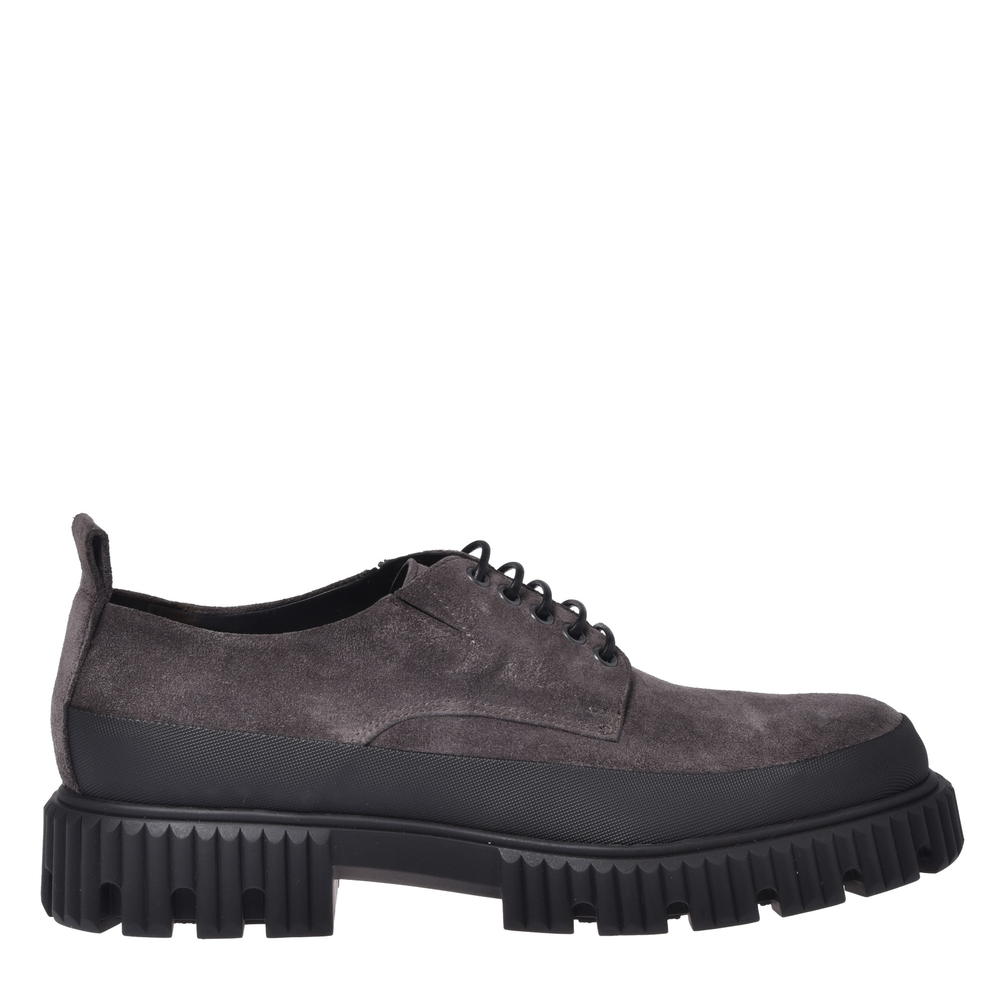 Baldinini, Pantofi din piele intoarsa cu sireturi, Gri, 40