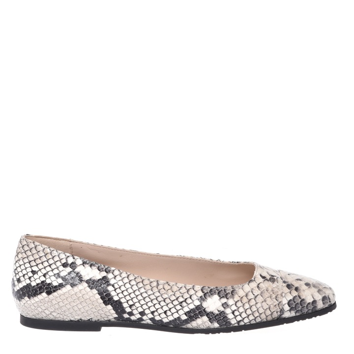 Baldinini, Balerini din piele cu model, Alb fildes